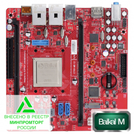 ET101-MB-1.2 плата материнская mini-ITX на российском процессоре Baikal-M с Display Port и PCIe 3.0x8